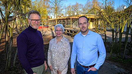 Directeur Karin Steghuis, architect Marc Harmsen en projectleider Martin Heutink 